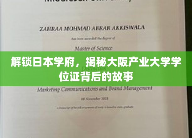 日本学府探秘，大阪产业大学学位证背后的传奇之旅