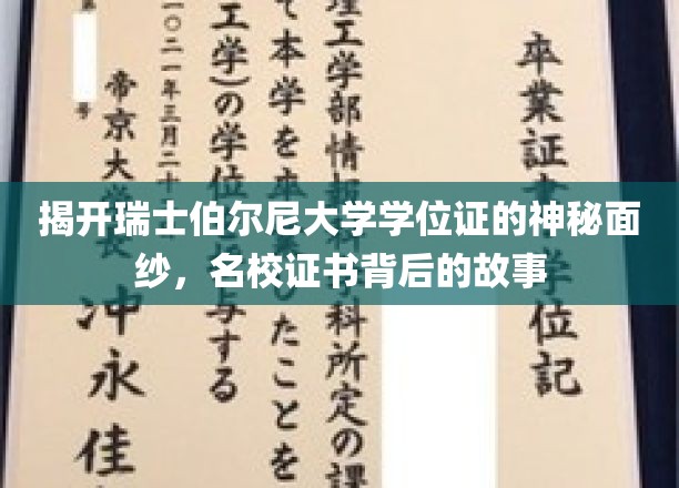 揭开瑞士伯尔尼大学学位证的神秘面纱，探寻名校证书背后的故事
