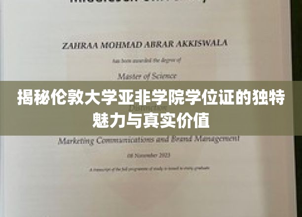 解码伦敦大学亚非学院学位证的独特光环与深层价值