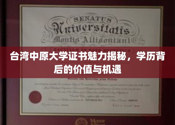 揭开中原大学证书魅力之谜，学历价值与无限机遇一窥究竟