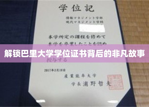 巴里大学学位证书，探寻成就背后的传奇历程