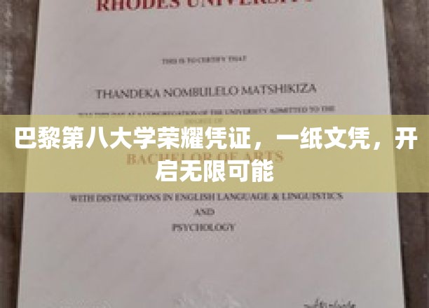 巴黎第八大学文凭，解锁人生新篇章
