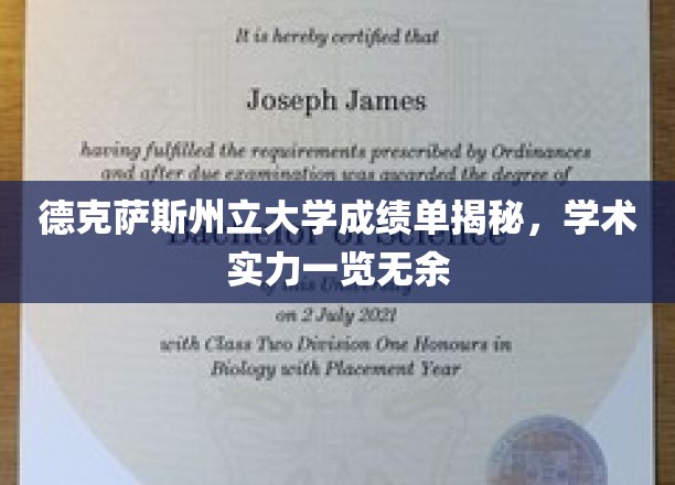 德克萨斯州立大学成绩单大揭秘，一窥学术实力全貌
