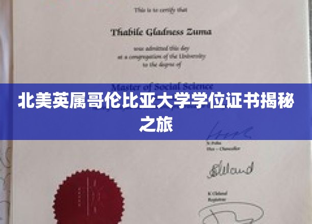 探索北美英属哥伦比亚大学学位证书背后的奥秘之旅