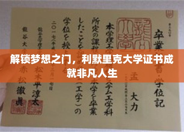 梦想启航，利默里克大学证书助力非凡人生