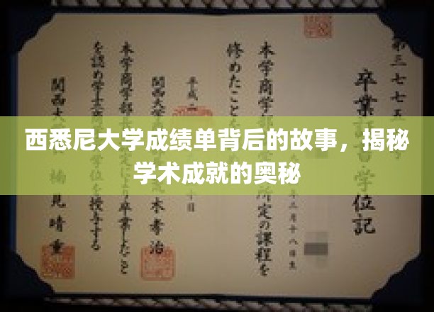 西悉尼大学成绩单背后的故事，揭秘学术成就的奥秘