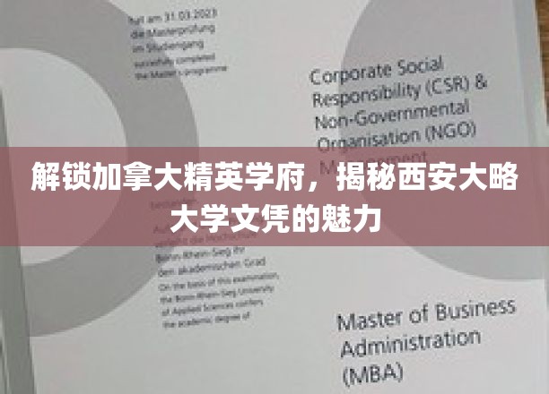 探索加拿大顶尖教育殿堂，西安大略大学学位的无限魅力