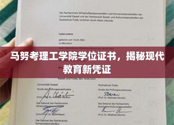 马努考理工学院学位证书，诠释现代教育新证照