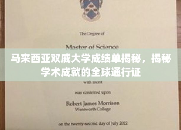 解码双威大学成绩单，国际学术成就的全球通行证密码