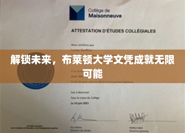 布莱顿大学文凭，打开无限未来之门