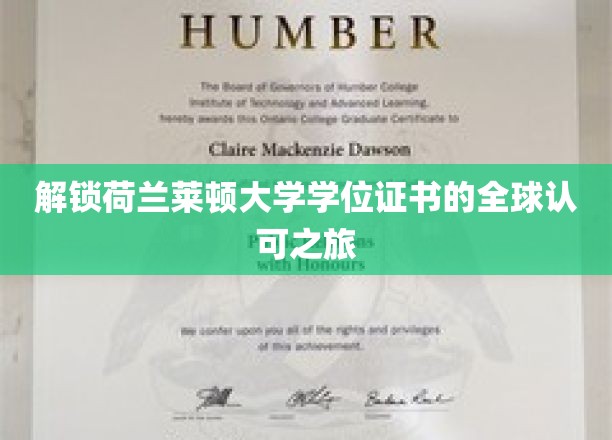 解锁荷兰莱顿大学学位证书的全球认可之旅