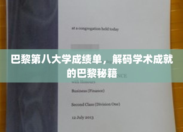 巴黎第八大学成绩单，解码学术成就的巴黎秘籍