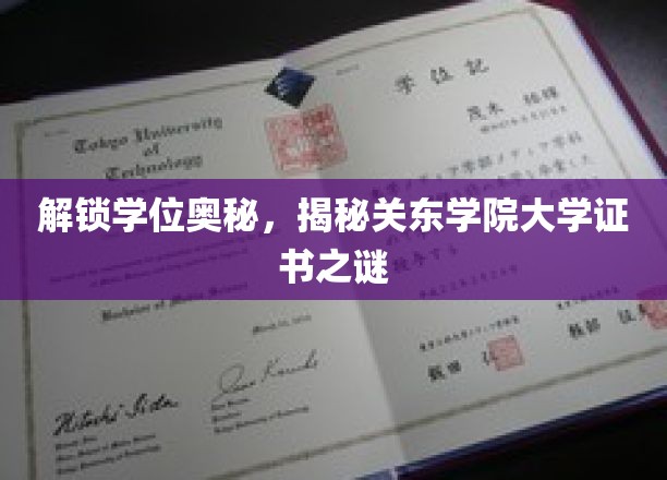 探秘关东学院，揭秘学位证书背后的非凡故事