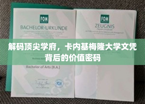 解锁顶尖精英摇篮，卡内基梅隆文凭的内在价值解码