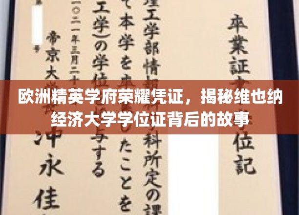 欧洲精英学府荣耀凭证，揭秘维也纳经济大学学位证背后的故事