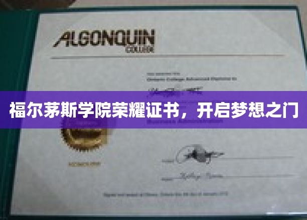 福尔茅斯荣耀证书，点亮梦想启航路