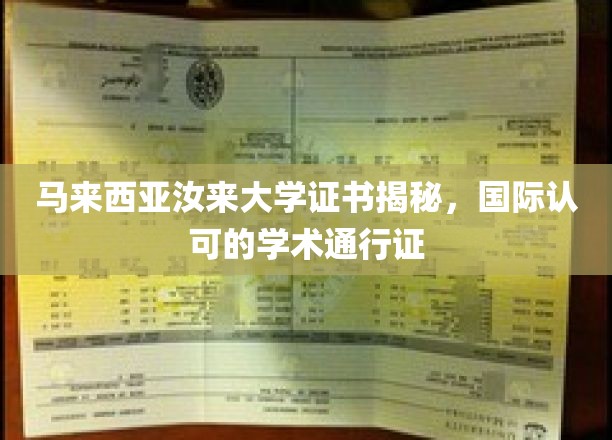 马来西亚汝来大学证书揭秘，国际认可的学术通行证