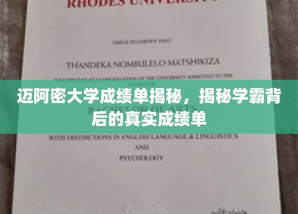 迈阿密学霸成绩单大揭秘，揭秘校园尖子生的真实实力！