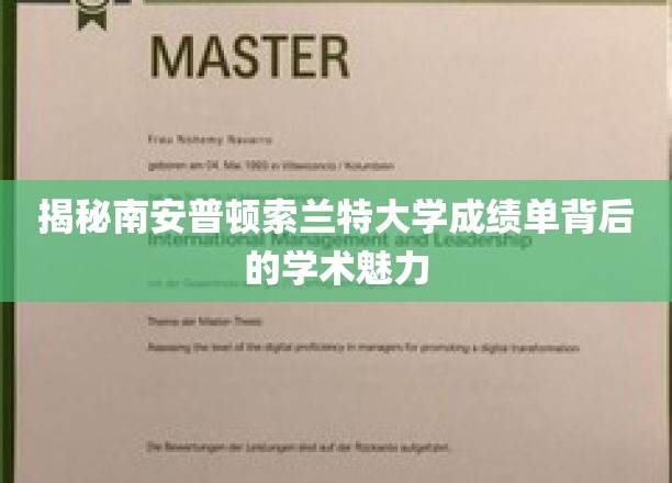 探索南安普顿索兰特大学成绩单背后的独特学术风采