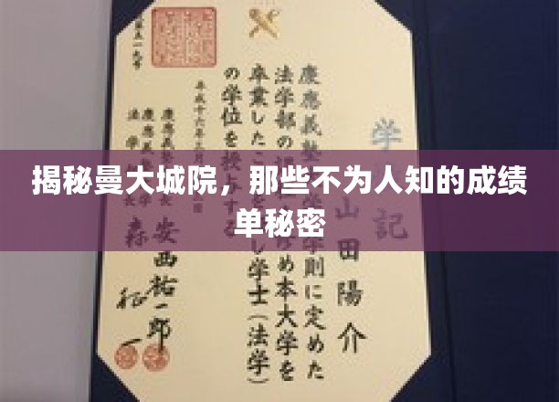 解码曼大城院，隐藏在成绩单背后的辉煌故事