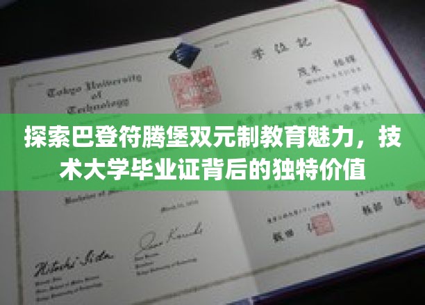 解锁巴登符腾堡双元制教育精髓，技术大学文凭的非凡内涵与无限可能
