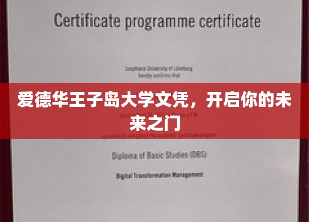 爱德华王子岛大学毕业证书，开启你的未来之门