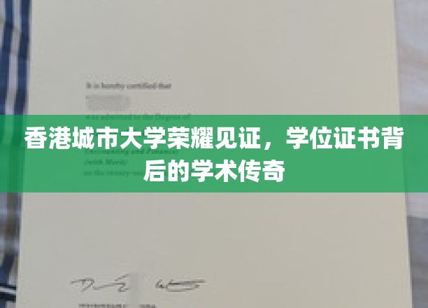 城大荣耀，一纸学位证书，见证学术传奇之路