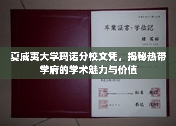夏威夷大学玛诺分校文凭，揭示热带学府的学术魅力与价值