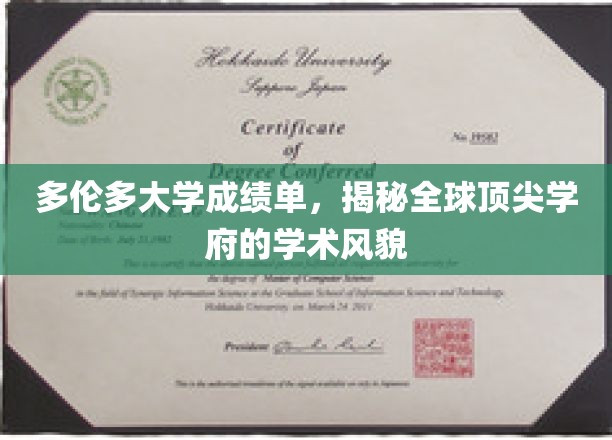 多伦多大学成绩单，揭秘全球顶尖学府的学术风貌