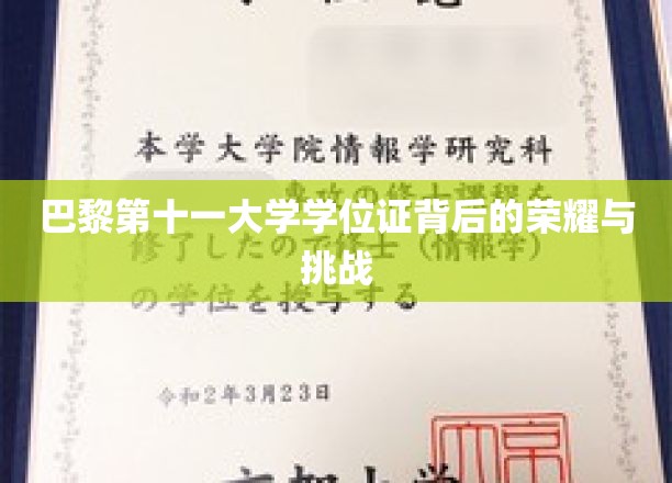 探索巴黎第十一大学学位证的传奇之路