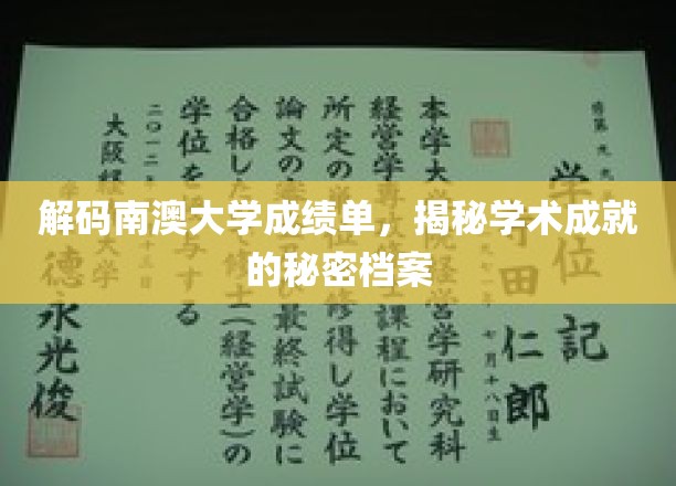 解码南澳大学成绩单，揭秘学术成就的秘密档案