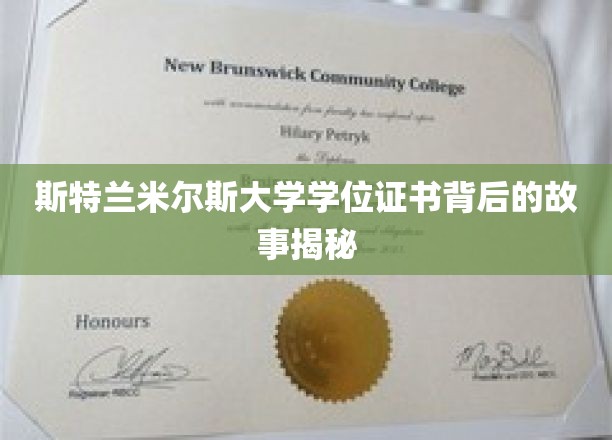 斯特兰米尔斯学位证书，揭开学术背后的传奇故事