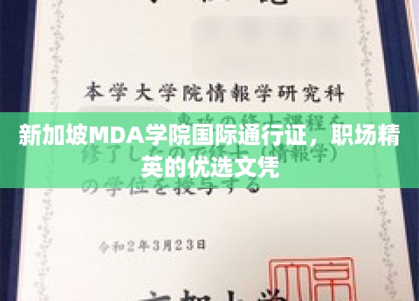 新加坡MDA学院国际通行证，职场精英的优选文凭