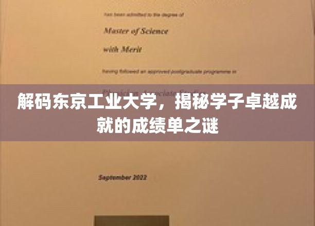 揭秘东京工业大学学霸养成记，卓越成就背后的秘密档案