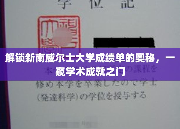 解锁新南威尔士大学成绩单的奥秘，一窥学术成就之门