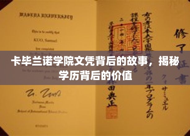 揭开卡毕兰诺学院文凭的神秘面纱，探究学历背后的深层价值