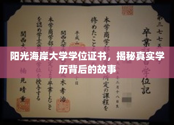 阳光海岸大学证书之谜，探寻学历背后的真实轨迹