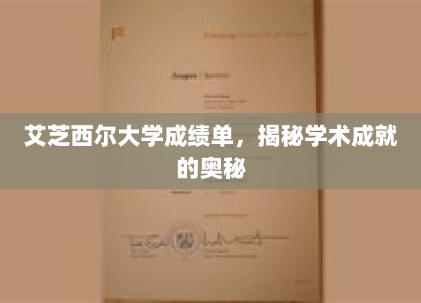 艾芝西尔大学成绩单，揭秘学术成就的奥秘
