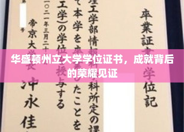 华盛顿州立大学学位证书，成就背后的荣耀见证