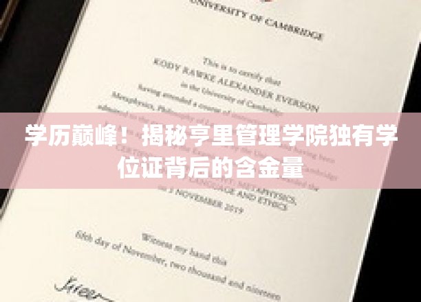 亨里管理学院学位证之谜，揭秘隐藏的学历高光与职场优势