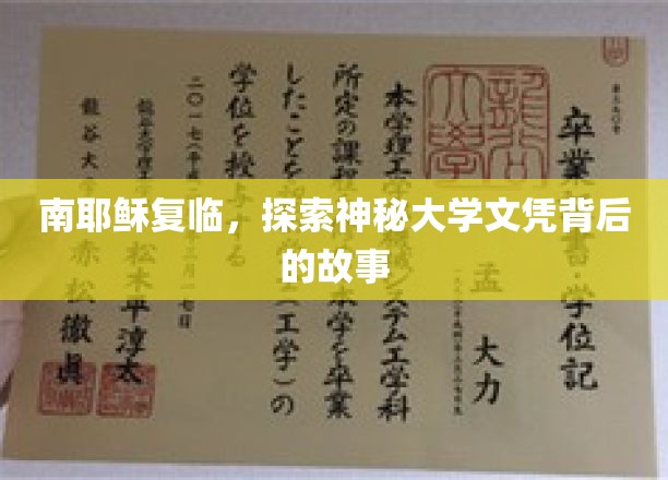 神秘文凭之谜，揭秘南耶稣复临背后的大学传奇