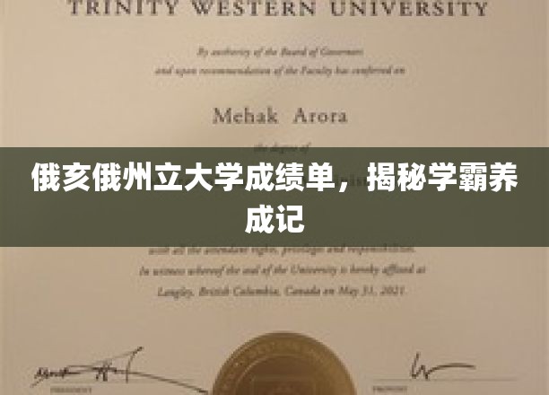 探寻学霸之路，俄亥俄州立大学成绩单背后的秘密解析