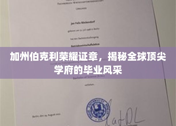 加州伯克利荣耀证章，揭秘全球顶尖学府的毕业风采