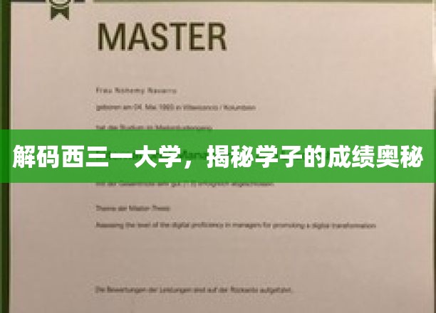 西三一大学学霸秘籍，揭开成绩卓越的背后之谜