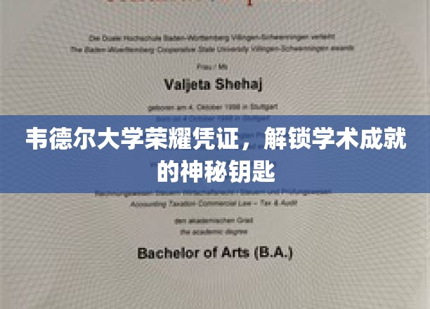 韦德尔大学成就解锁，揭秘荣誉证书背后的学术传奇