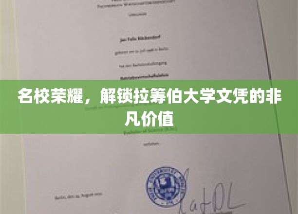 名校荣耀，解锁拉筹伯大学文凭的非凡价值