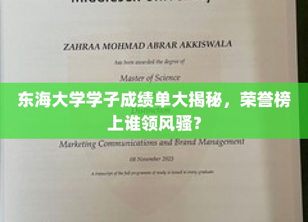 东海大学荣耀榜揭晓，学霸风云录，谁将脱颖而出？