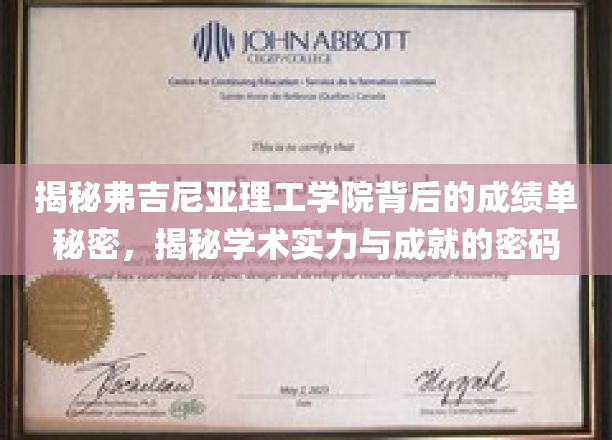 揭秘弗吉尼亚理工学院背后的成绩单秘密，探寻学术实力与成就的密码