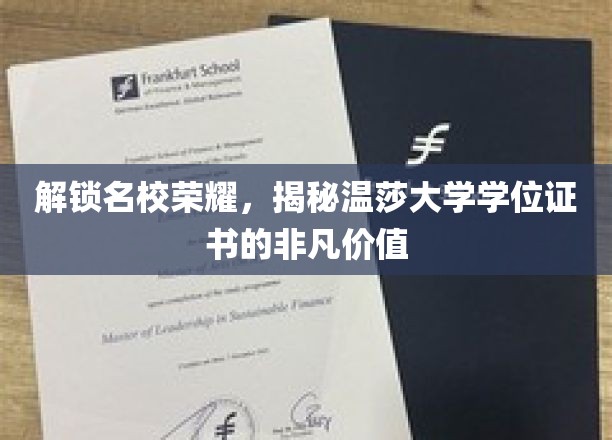 探寻温莎大学学位证书的非凡魅力与名校荣耀之路