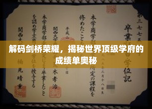 探寻剑桥巅峰，解锁世界一流学府的秘密成就